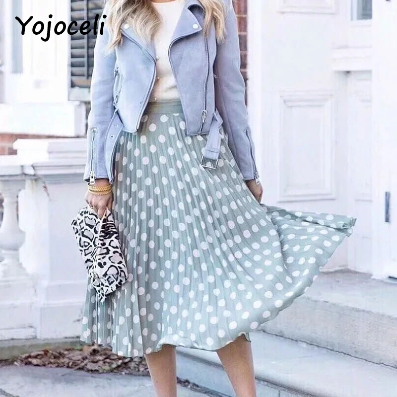 Yojoceli chic baby green dot print skirt women 2018 autumn streetwear pleat midi skirt casual female bottom skirt
Yojoceli chic baby green dot print skirt women 2018 autumn streetwear pleat midi skirt casual female bottom skirt