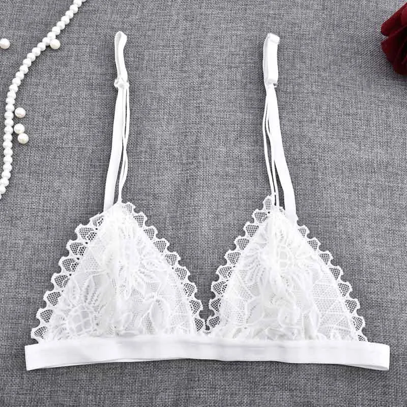Women Sheer Halter Top Sexy Lace Wire Bra Bralette Bustier Underwear Wireless Bras Cropped Strappy Brassiere Bralett Encaje 2019
Women Sheer Halter Top Sexy Lace Wire Bra Bralette Bustier Underwear Wireless Bras Cropped Strappy Brassiere Bralett Encaje 2019
