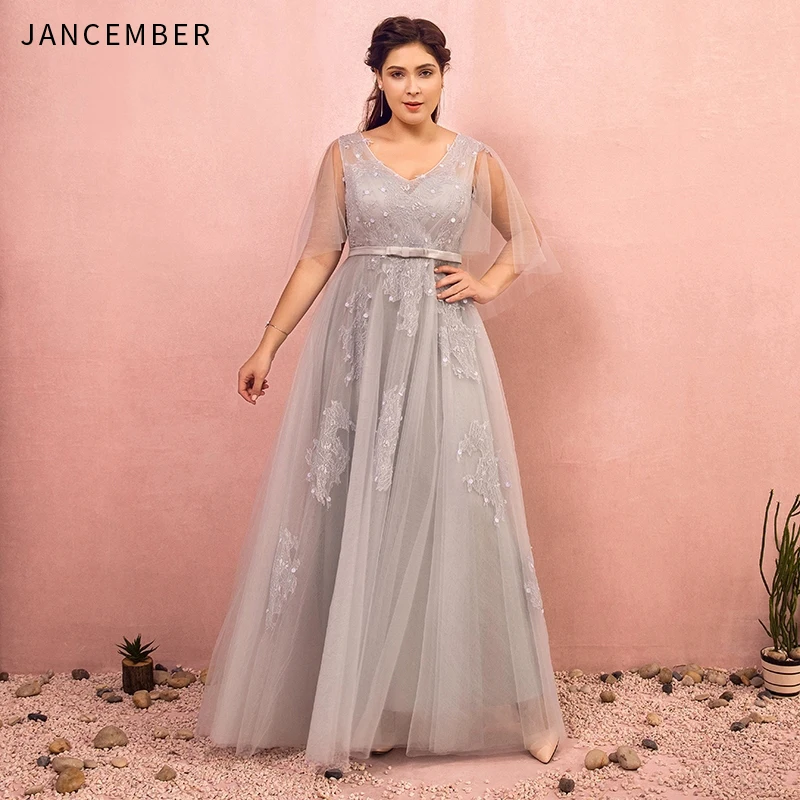 JANCEMBER Latest Plus Size Evening Dresses Lace Up Back Tulle Sleeve V Neck Appliques Belt Illusion Back Prom Dresses Bohemian
JANCEMBER Latest Plus Size Evening Dresses Lace Up Back Tulle Sleeve V Neck Appliques Belt Illusion Back Prom Dresses Bohemian