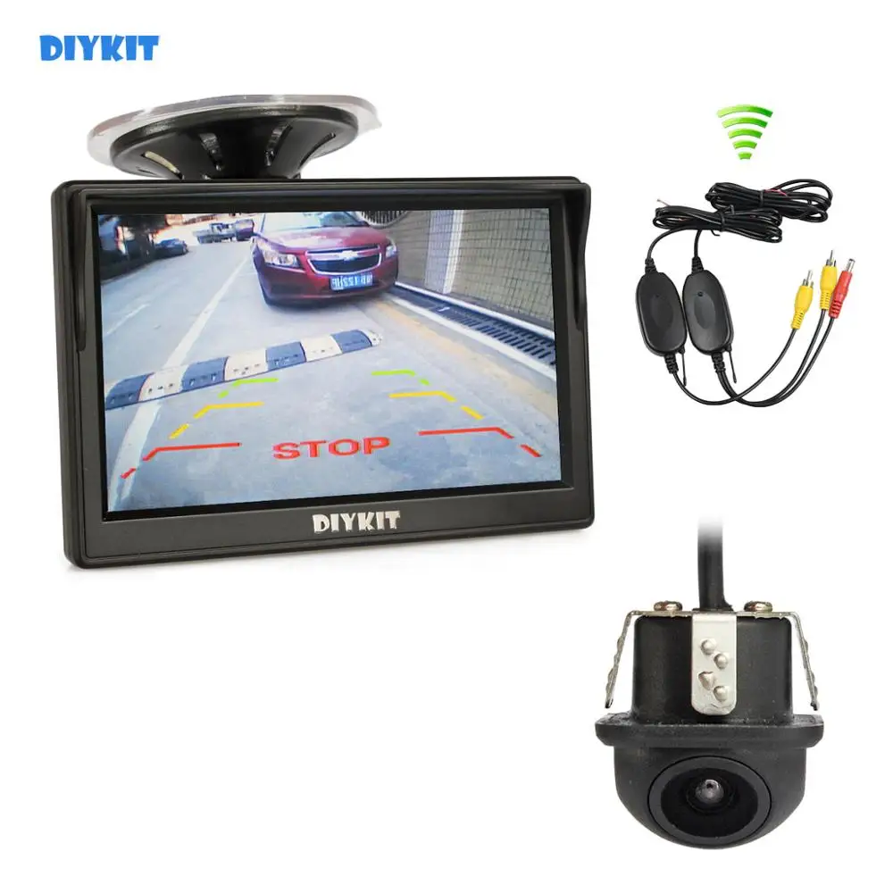 DIYKIT беспроводной 5-дюймовый HD ЖК-дисплей монитор заднего вида автомобильный Мини