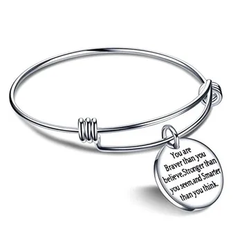Stainless Steel silver Inspirational Bracelets & Bangles Charm pendant Silver Encourage Cuff Bracelet
Stainless Steel silver Inspirational Bracelets & Bangles Charm pendant Silver Encourage Cuff Bracelet