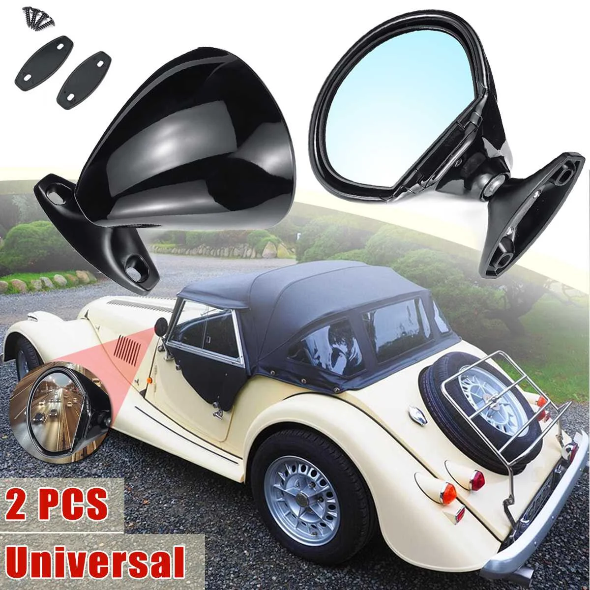 1 Pair ABS California Style Universal Car Glossy Black Retro Door Wing Side Mirror Blue Mirror Rearview Vintage L+R
1 Pair ABS California Style Universal Car Glossy Black Retro Door Wing Side Mirror Blue Mirror Rearview Vintage L+R