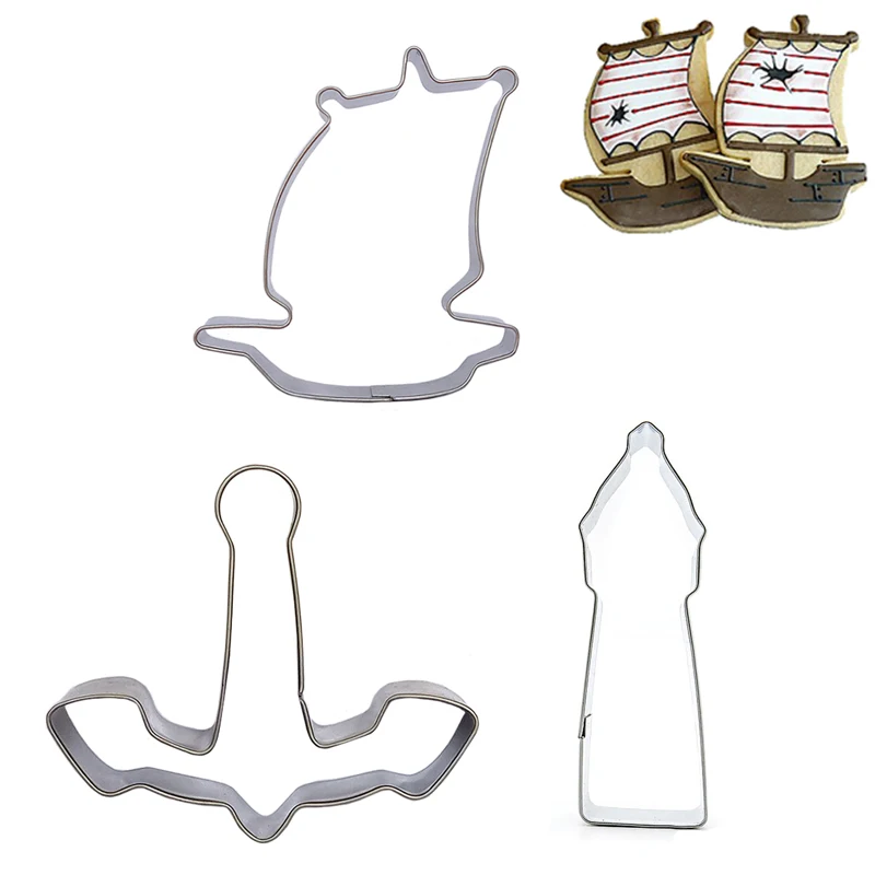 3pcs/set Cookie Cutters Ship Anchor Lighthouse Stainless Steel Biscuits Tools Boat Fondant Mold Kitchen Baking Accessories
3pcs/set Cookie Cutters Ship Anchor Lighthouse Stainless Steel Biscuits Tools Boat Fondant Mold Kitchen Baking Accessories