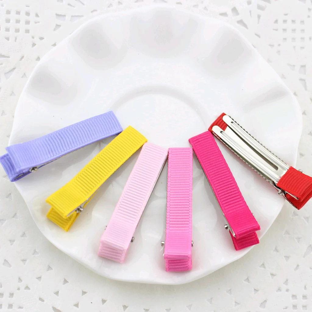 50Pcs/Pack Colorful Headwear Stain Coverd Hair Section Clip Hair Duck-Bill Clips for Baby Kids Children Girls Accs