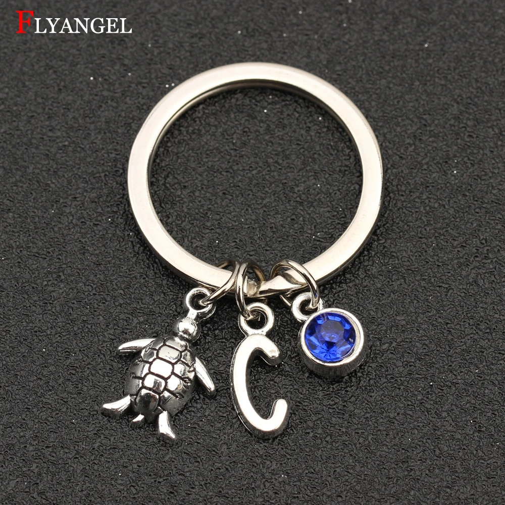 Fashion Jewelry Custom A-Z Initial Letter 12 Birthstone Crystal Tortoise Sea Turtle Charms Keychain Women Men Gift Alloy Keyring
Fashion Jewelry Custom A-Z Initial Letter 12 Birthstone Crystal Tortoise Sea Turtle Charms Keychain Women Men Gift Alloy Keyring