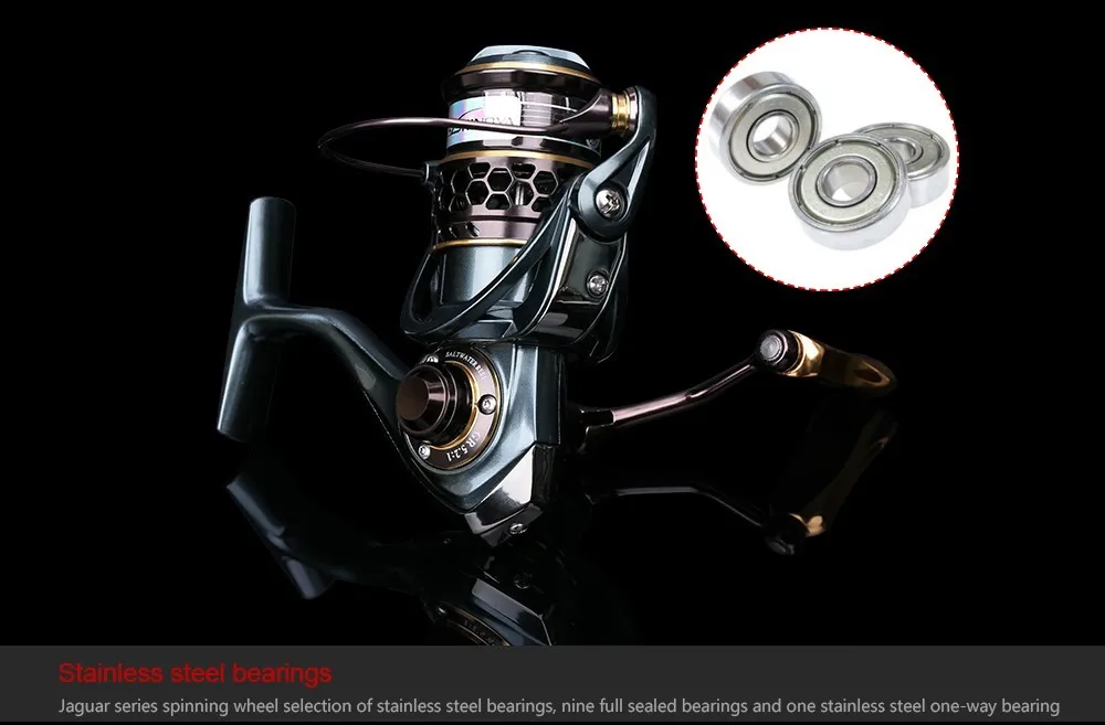 TSURINOYA Jaguar 1000 2000 3000 9+1BB Fishing Spinning Reel Carp Saltwater Fishing Reel Spinning Metal Handle 2 Spool Reels Coil 30