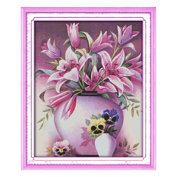 Joy Sunday crossstitch diy Pink lily vase DMC14CT11CT cottonfabric readingroom livingroom hotel home painting factory wholesale
Joy Sunday crossstitch diy Pink lily vase DMC14CT11CT cottonfabric readingroom livingroom hotel home painting factory wholesale