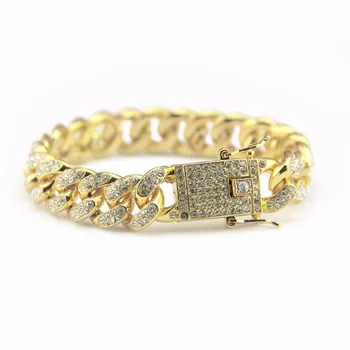 Gold Fully Iced Out Hip Hop CZ Bracelet Mens Miami Cuban bracelet Men's Luxury Simulated Bling Rhinestones Bangles Dropshipping
Gold Fully Iced Out Hip Hop CZ Bracelet Mens Miami Cuban bracelet Men's Luxury Simulated Bling Rhinestones Bangles Dropshipping