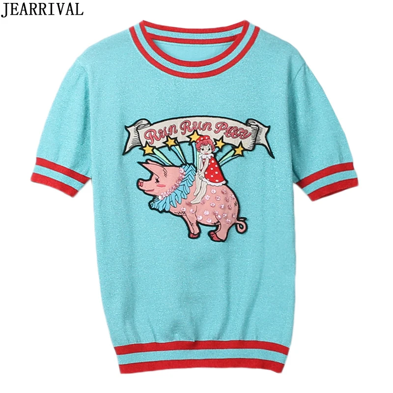 Novelty Pig Pattern Knitted T Shirt Women Clothes 2019 Fashion Summer Tops Short Sleeve O-Neck Slim Casual Female Funny T Shirts
Novelty Pig Pattern Knitted T Shirt Women Clothes 2019 Fashion Summer Tops Short Sleeve O-Neck Slim Casual Female Funny T Shirts