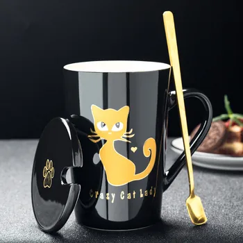 420ml New Cute Cat Ceramic Coffee Mug With Lid Spoon Animal Mugs Creative Girl Drinkware Coffee Tea Cups Novelty Gifts milk cup
420ml New Cute Cat Ceramic Coffee Mug With Lid Spoon Animal Mugs Creative Girl Drinkware Coffee Tea Cups Novelty Gifts milk cup
