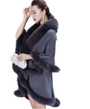 Women's poncho are trimmed with 4 to 6 inches Genuine Fox fur of Stretch fabric Coat Poncho/shawl Gray
Women's poncho are trimmed with 4 to 6 inches Genuine Fox fur of Stretch fabric Coat Poncho/shawl Gray