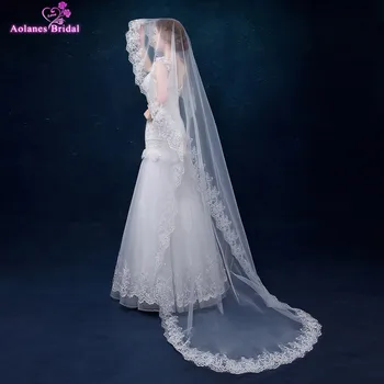 AOLANES 2 Meters Ivory Cathedral Wedding Veils Long Lace Edge Bridal Veils Wedding Accessories Bride Mantilla Wedding Veil 2018
AOLANES 2 Meters Ivory Cathedral Wedding Veils Long Lace Edge Bridal Veils Wedding Accessories Bride Mantilla Wedding Veil 2018