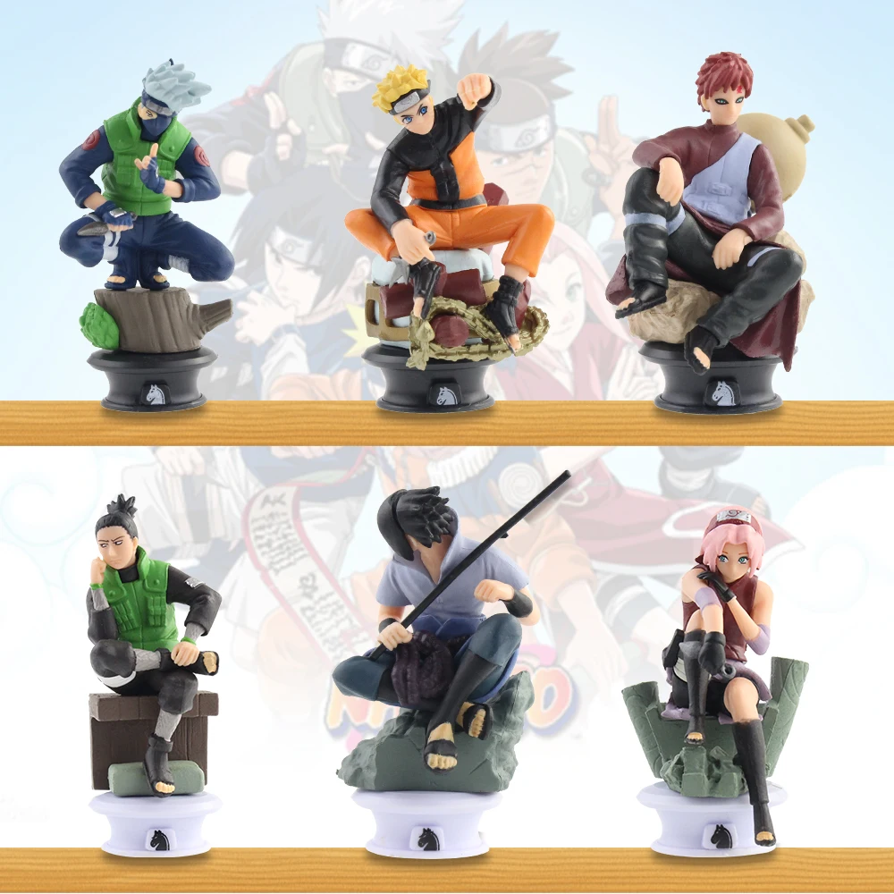 6Pcs Naruto Shippuden Naruto Sasuke Kakashi I love Luo International chess shape PVC ornaments and miniature models
6Pcs Naruto Shippuden Naruto Sasuke Kakashi I love Luo International chess shape PVC ornaments and miniature models