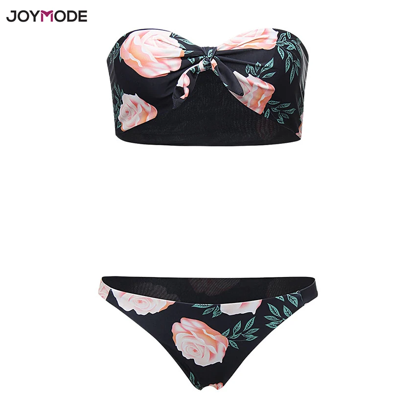 JOYMODE Strapless Bikini Bow Swimsuit Two Pieces Padded Low Waist Beach Wear Bathing Suit Women Print Flowers Maillot De Bain
JOYMODE Strapless Bikini Bow Swimsuit Two Pieces Padded Low Waist Beach Wear Bathing Suit Women Print Flowers Maillot De Bain