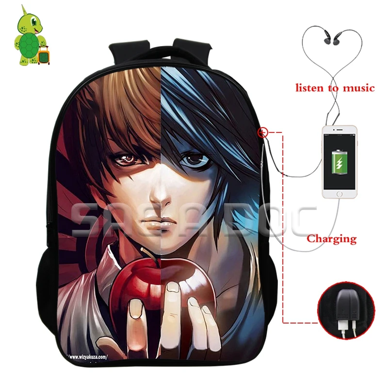 Anime Death Note L Killer Light Split Backpack Multifunction USB Charge Headphone Jack Laptop Bags for Teens School Travel Bags
Anime Death Note L Killer Light Split Backpack Multifunction USB Charge Headphone Jack Laptop Bags for Teens School Travel Bags