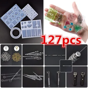 127PCS/Set Silicone Mold Mix Stick Dropper Clasp DIY Jewelry Making Tools Acc Molds Geometric Epoxy Resin Combination Crafts
127PCS/Set Silicone Mold Mix Stick Dropper Clasp DIY Jewelry Making Tools Acc Molds Geometric Epoxy Resin Combination Crafts