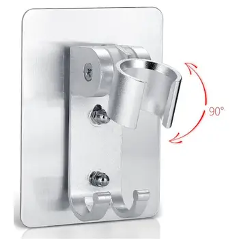 Adjustable Shower Head Holder Wall Mount Bracket With 2 Hanger Hooks, Aluminum,Super Heavy Duty, Strong Adhesive for Bathroom,No
Adjustable Shower Head Holder Wall Mount Bracket With 2 Hanger Hooks, Aluminum,Super Heavy Duty, Strong Adhesive for Bathroom,No