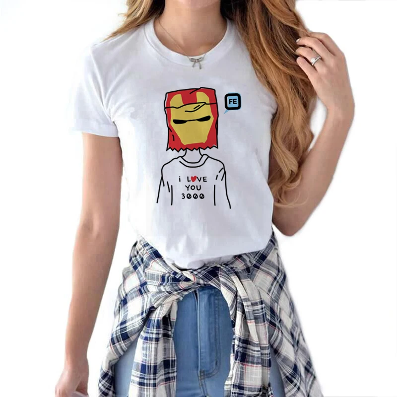 NEW Avengers Endgame Tony Stark I Love You 3000 Iron Man White T Shirt Women Marvel Vogue Aesthetic Summer Women T-shirts
NEW Avengers Endgame Tony Stark I Love You 3000 Iron Man White T Shirt Women Marvel Vogue Aesthetic Summer Women T-shirts