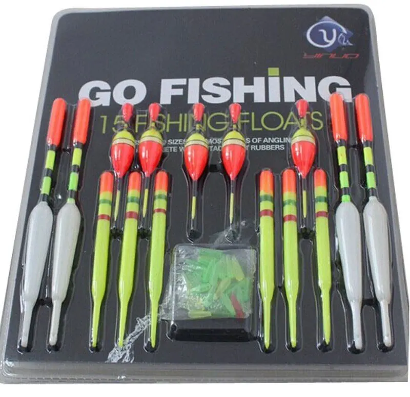 15PCS/ Set Assorted Sizes Lot Fishing Lure Floats Bobbers Slip Drift Tube Vertical Buoy Sea Lake Fishing Floats *0.55
15PCS/ Set Assorted Sizes Lot Fishing Lure Floats Bobbers Slip Drift Tube Vertical Buoy Sea Lake Fishing Floats *0.55