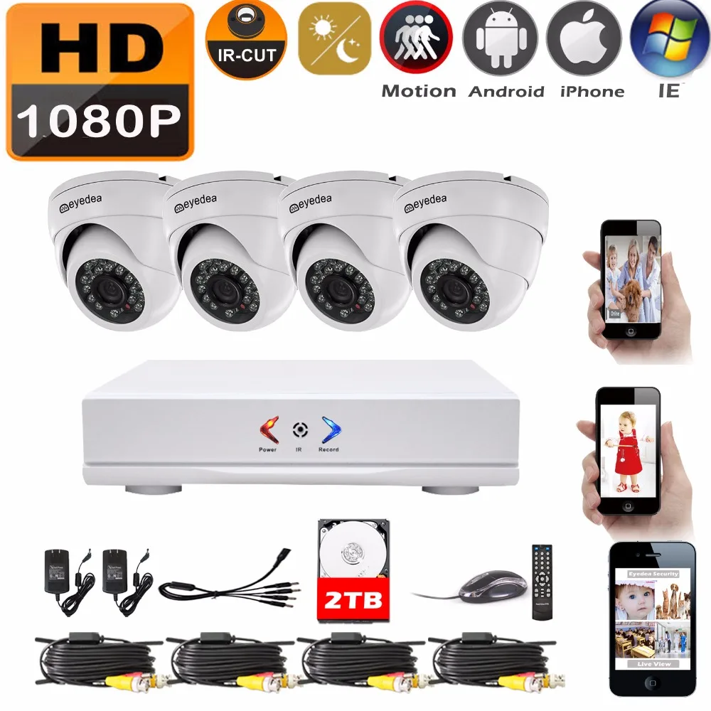 Eyedea 4 CH HDMI DVR Recorder 1080P 2.0MP 5500TVL CMOS Dome Night Vision Outdoor Waterproof Home CCTV Security Camera System 2TB
Eyedea 4 CH HDMI DVR Recorder 1080P 2.0MP 5500TVL CMOS Dome Night Vision Outdoor Waterproof Home CCTV Security Camera System 2TB