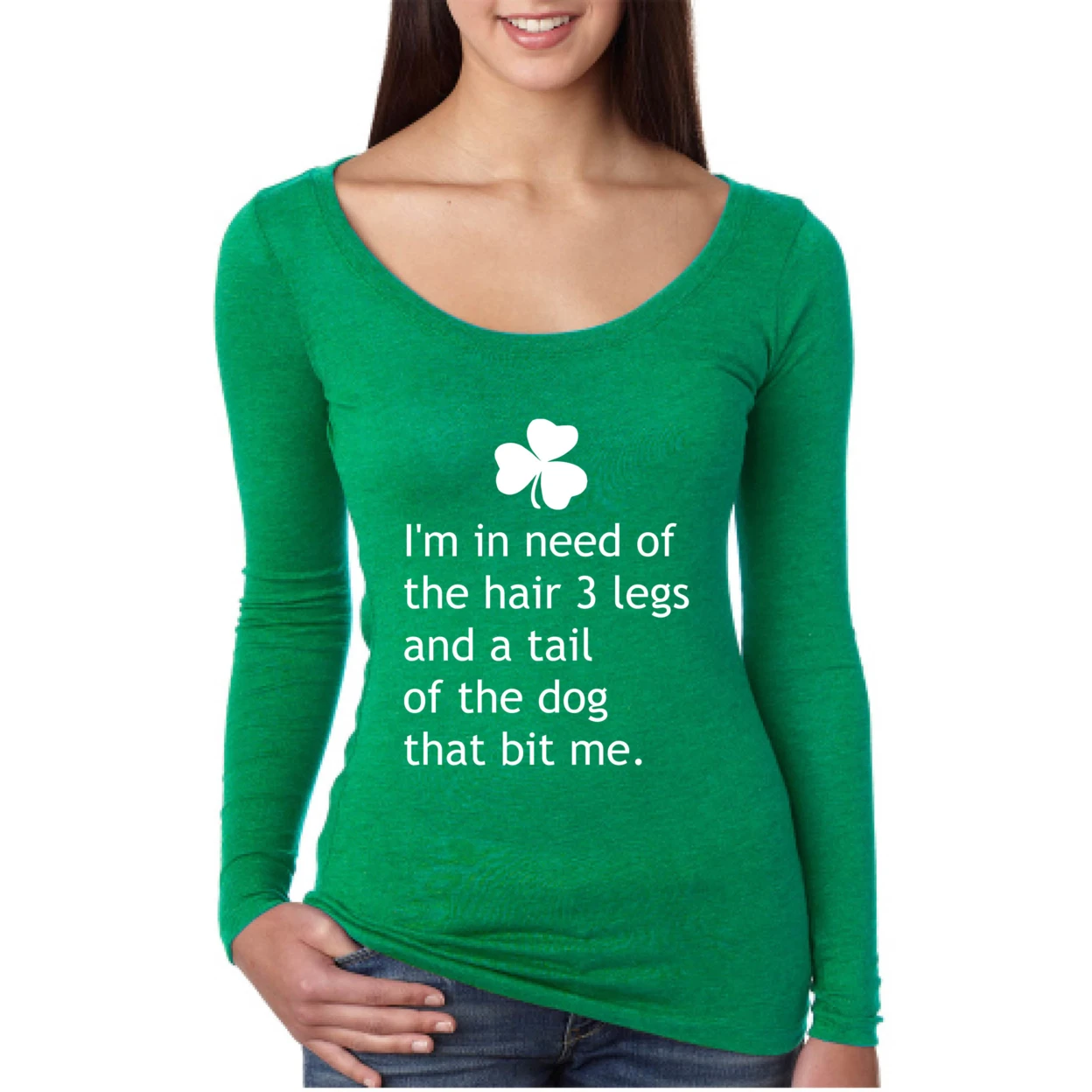 Women's Shirt Irish Hair Of The Dog 3 Legs And Tail St Patrick's Top