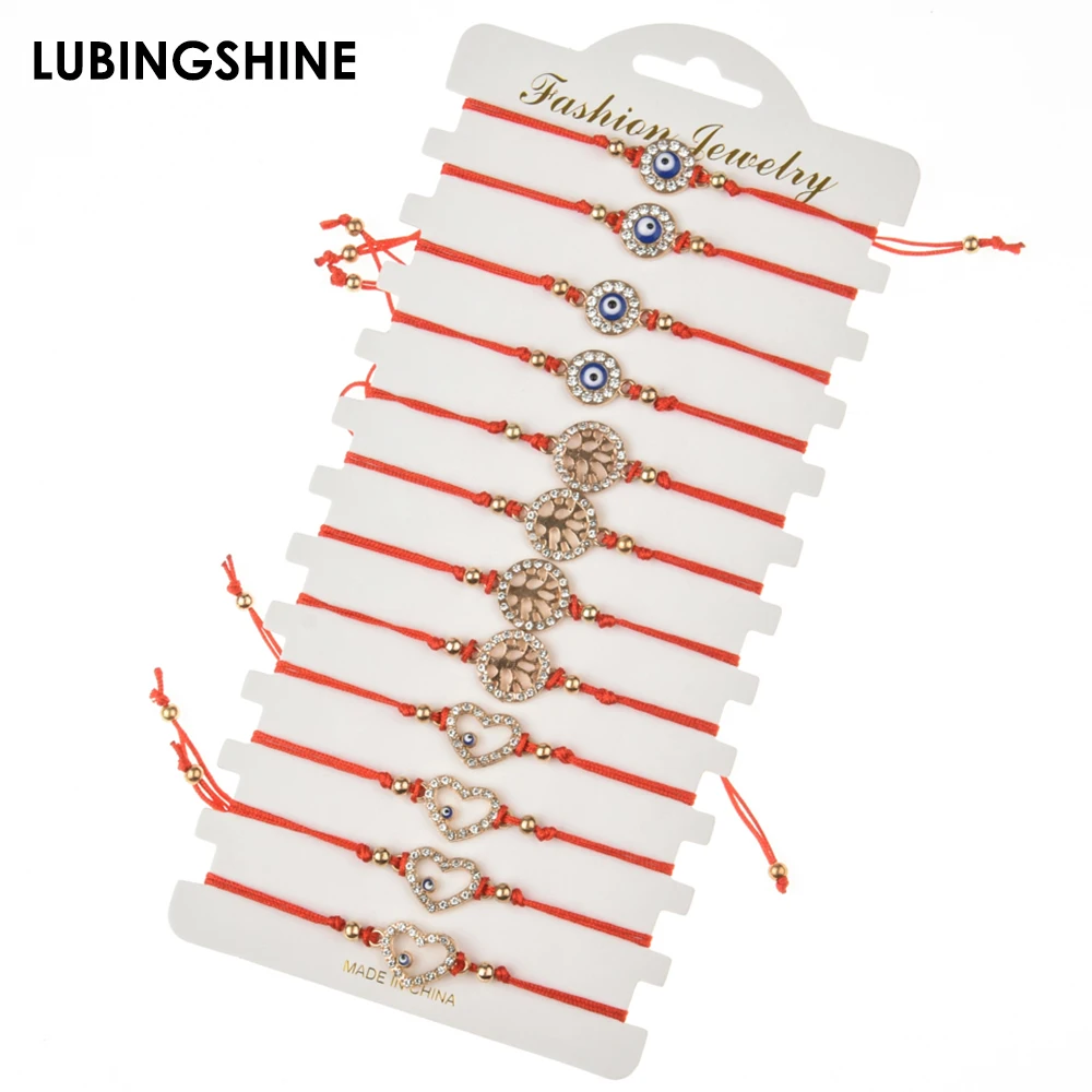 12pcs/set Handmade Woven Red Rope Chain Bracelet Set Crystal Evil Eye Tree of Life Charms Bracelets for Women Fashion Jewelry
12pcs/set Handmade Woven Red Rope Chain Bracelet Set Crystal Evil Eye Tree of Life Charms Bracelets for Women Fashion Jewelry