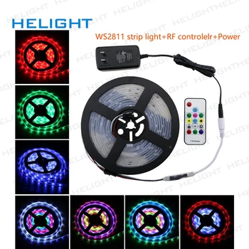 WS2811 5050 full color RGB strip light 5M 150LED/M Dream Magic Color Flexible Strip+RF 14Key Remote Controller+Power full set
WS2811 5050 full color RGB strip light 5M 150LED/M Dream Magic Color Flexible Strip+RF 14Key Remote Controller+Power full set