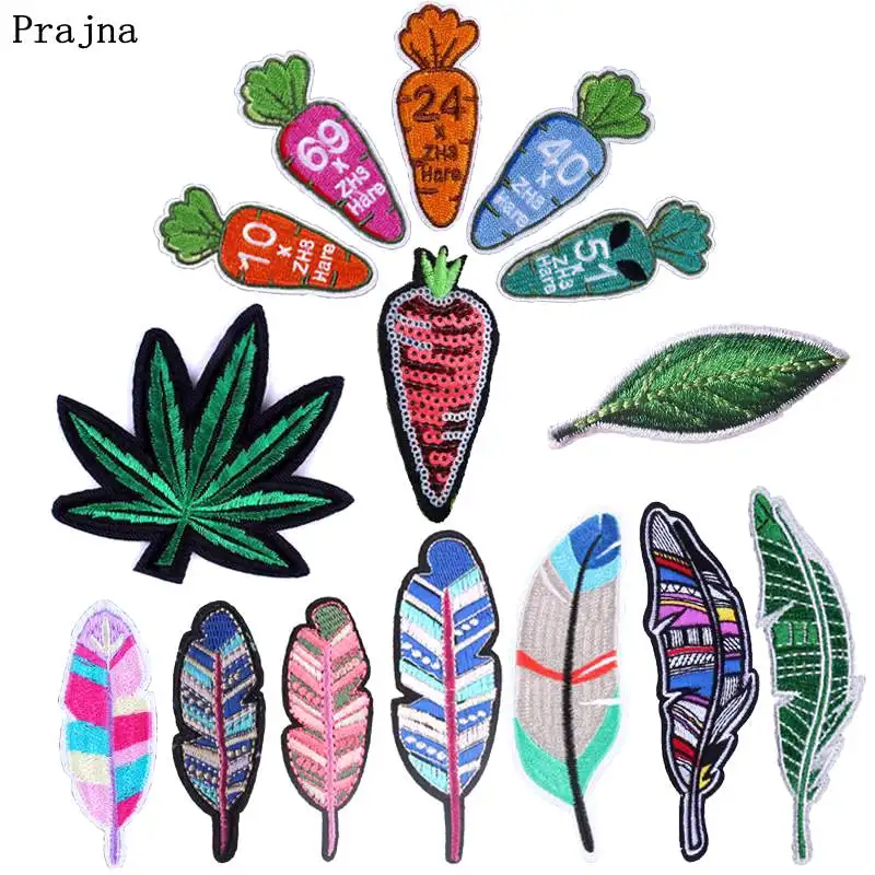 Prajna Cartoon Carrot Patches Feather Leaf Embroidered Iron On Patches For Clothing Applique DIY Kids T-shirt Jeans Bags Decor
Prajna Cartoon Carrot Patches Feather Leaf Embroidered Iron On Patches For Clothing Applique DIY Kids T-shirt Jeans Bags Decor