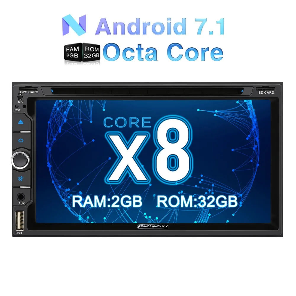 Pumpkin 2 Din 6.95'' Android 7.1 Univeral Car DVD Player GPS Navigation Touch Screen Car Stereo FM Rds Radio Wifi 3G Headunit
Pumpkin 2 Din 6.95'' Android 7.1 Univeral Car DVD Player GPS Navigation Touch Screen Car Stereo FM Rds Radio Wifi 3G Headunit