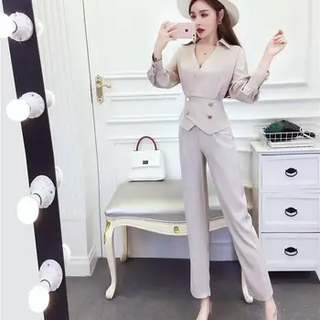 2019 Summer women's Blouse suit Double-breasted shirt&Trousers Suit for Women Pant Suits 2 Piece Sets Long Sleeve Women's Office
2019 Summer women's Blouse suit Double-breasted shirt&Trousers Suit for Women Pant Suits 2 Piece Sets Long Sleeve Women's Office
