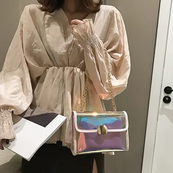 Women Transparent PVC Colorful Laser Jelly Bag Tote Crossbody Handbag Messenger 2019 New
Women Transparent PVC Colorful Laser Jelly Bag Tote Crossbody Handbag Messenger 2019 New
