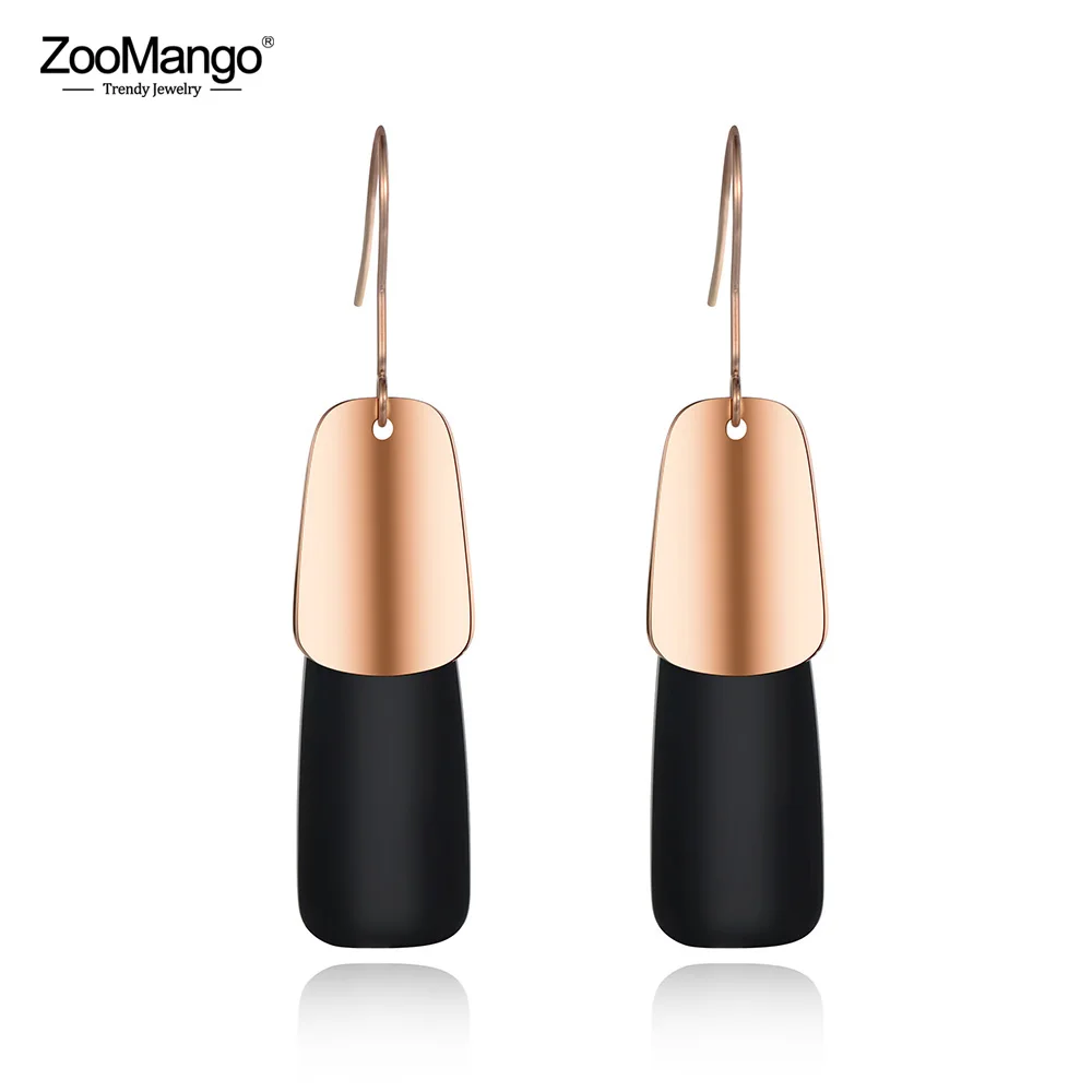 ZooMango Trendy Dangle Earrings Curved Surface Design Rose Gold & Black Color Stainless Steel Jewelry For Christmas Gift ZE18470
ZooMango Trendy Dangle Earrings Curved Surface Design Rose Gold & Black Color Stainless Steel Jewelry For Christmas Gift ZE18470