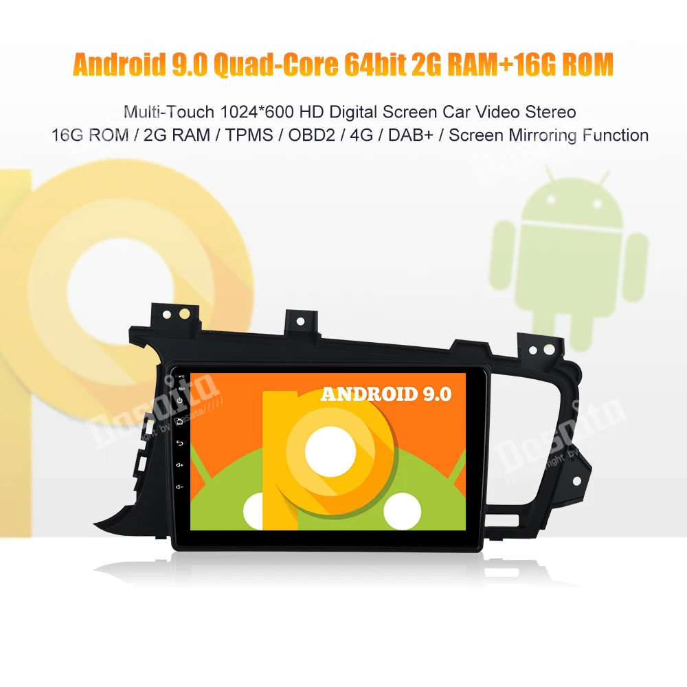 Top Android 9.0 Car 1 din Stereo  for KIA K5 2011 2012 2013 2014 2015 Car Radio Bluetooth 8" IPS Multi Touch Screen 0