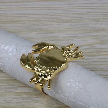 Elegant Gold Silver Plating Circle with Crab Design Zinc Alloy Napkin Rings Set of 6 Pieces 
Elegant Gold Silver Plating Circle with Crab Design Zinc Alloy Napkin Rings Set of 6 Pieces