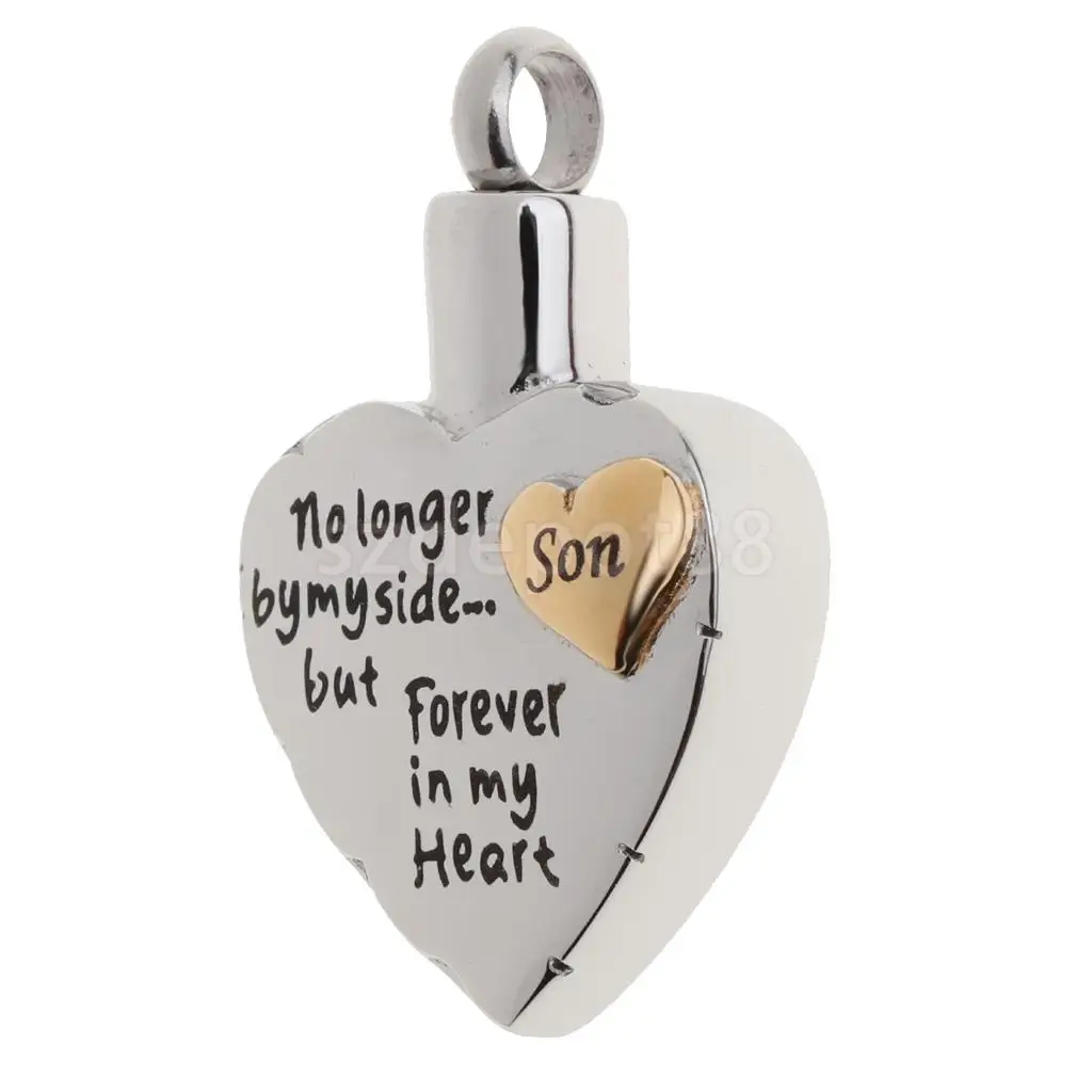 Dad Mom Son Sister Daughter Family Members Love Heart Cremation Urn Stainless Steel Pendant Forever In My Heart