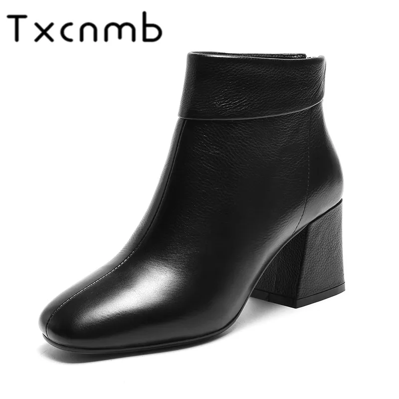 TXCNMB 2019 Boots Women Ankle Boots for Women Winter Genuine Leather High Heel Shoes Woman Black Beige
TXCNMB 2019 Boots Women Ankle Boots for Women Winter Genuine Leather High Heel Shoes Woman Black Beige