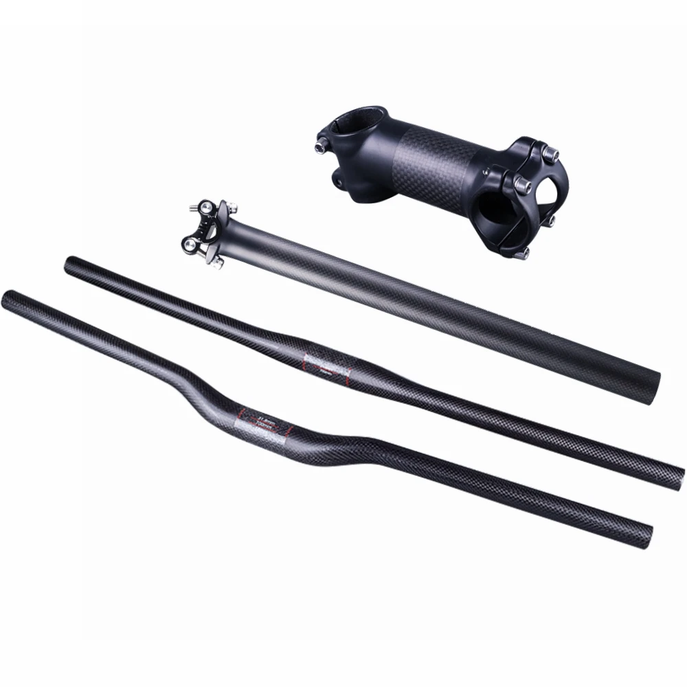 Matte 3K Carbon Fiber Mountain Bicycle Handlebar Sets Flat or Rise Handlebar + Stem + Seat post For MTB Bike Parts
Matte 3K Carbon Fiber Mountain Bicycle Handlebar Sets Flat or Rise Handlebar + Stem + Seat post For MTB Bike Parts