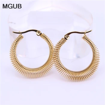 MGUB Special wholesale 30-50mm Spring type earrings Stainless steel gold color female Fashion jewelry LH536
MGUB Special wholesale 30-50mm Spring type earrings Stainless steel gold color female Fashion jewelry LH536