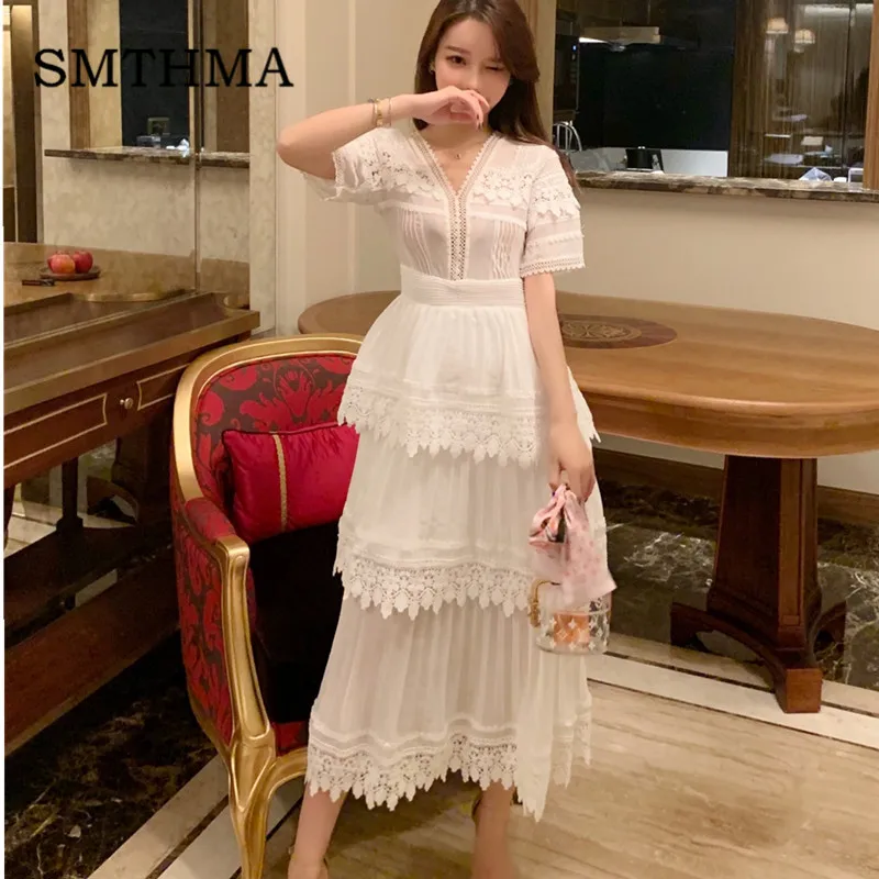 SMTHMA High Quality Self Portrait Dress 2019 Women Sexy V-neck short-sleeved cake long Dresses Chic Lace Summer Dress
SMTHMA High Quality Self Portrait Dress 2019 Women Sexy V-neck short-sleeved cake long Dresses Chic Lace Summer Dress