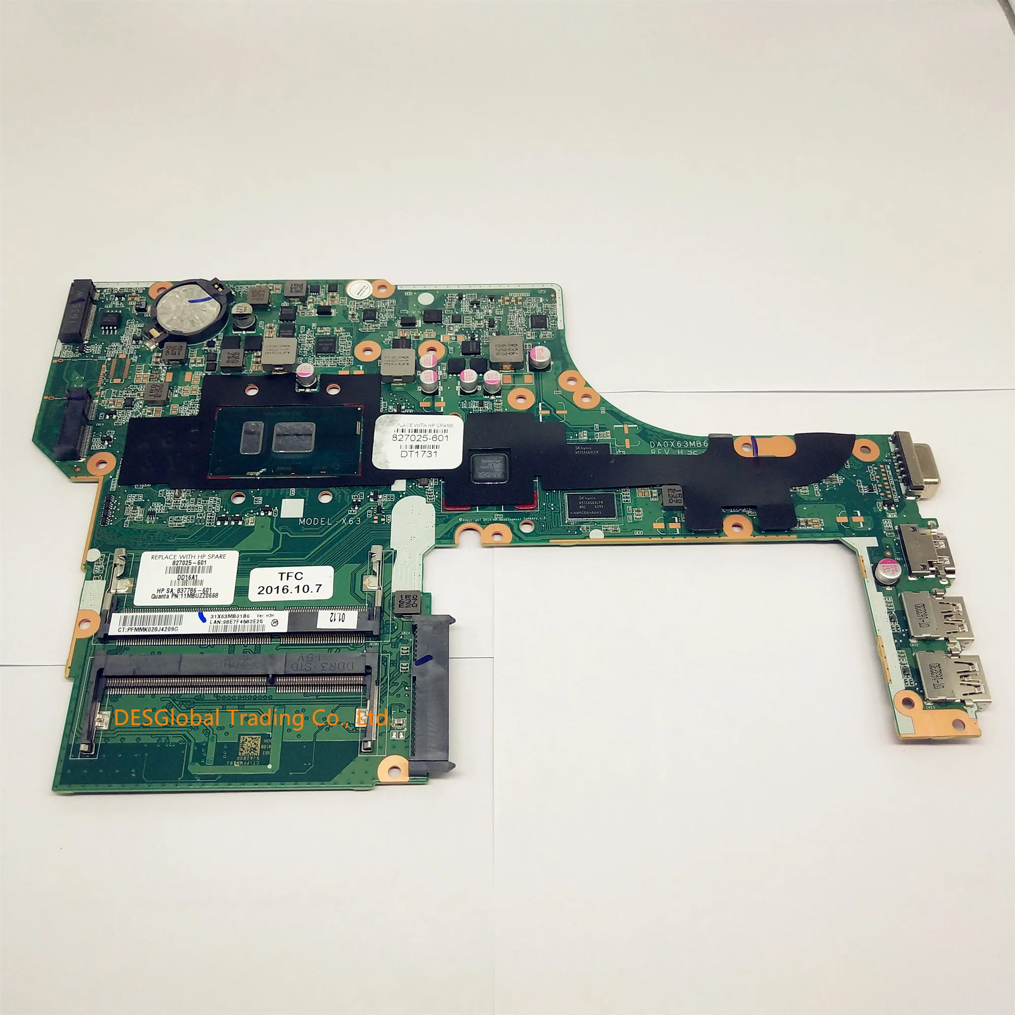 Laptop motherboard for HP Probook 450 G3 470 G3 827025-001 827025-501 827025-601 837786-601 DA0X63MB6H1 i5-6200U 100% Working
Laptop motherboard for HP Probook 450 G3 470 G3 827025-001 827025-501 827025-601 837786-601 DA0X63MB6H1 i5-6200U 100% Working