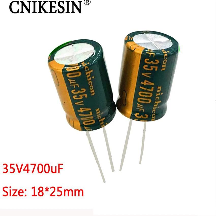 

CNIKESIN 5PCS 35V4700UF For Nichicon high frequency low resistance long life electrolytic capacitor filter 4700UF 35V 18X25mm