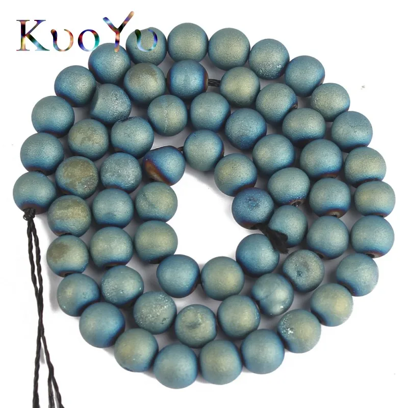 Natural Stone Blue Metallic Coated Druzy Agates Round Loose Beads 15"6 8 10mm For Jewelry Making DIY Necklace Bracelet wholesale
Natural Stone Blue Metallic Coated Druzy Agates Round Loose Beads 15"6 8 10mm For Jewelry Making DIY Necklace Bracelet wholesale