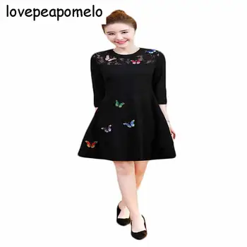 2018 New Spring Cropped Sleeve Black Round Neck Butterfly Figure Women Dress Loose Korean Large Lace Panel Dress M-5XL D132
2018 New Spring Cropped Sleeve Black Round Neck Butterfly Figure Women Dress Loose Korean Large Lace Panel Dress M-5XL D132