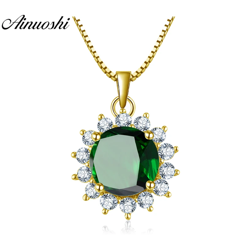 AINUOSHI 14K Yellow Gold Round Halo Pendant 2.7 Carat Dark Green Color SONA Diamond Pendant Women Engagement Separate Pendant
AINUOSHI 14K Yellow Gold Round Halo Pendant 2.7 Carat Dark Green Color SONA Diamond Pendant Women Engagement Separate Pendant
