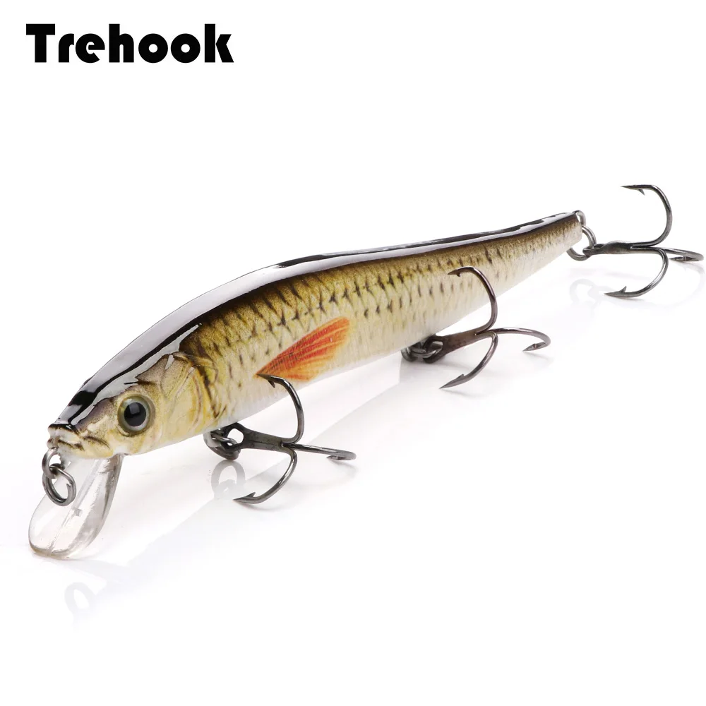 

TREHOOK 11cm 13g Black Minnow Fishing Lures Floating/Pike Wobblers for Fishing Tackle Artificial Hard Bait Crankbait Jerkbait