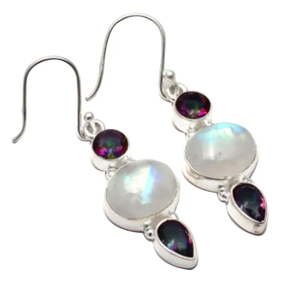 NiaoZaiFei YunZaiKan Genuine Rainbow Moonstone + Mystic Topaz 925 Sterling Silver Earrings,46 mm, 2SE0276
NiaoZaiFei YunZaiKan Genuine Rainbow Moonstone + Mystic Topaz 925 Sterling Silver Earrings,46 mm, 2SE0276