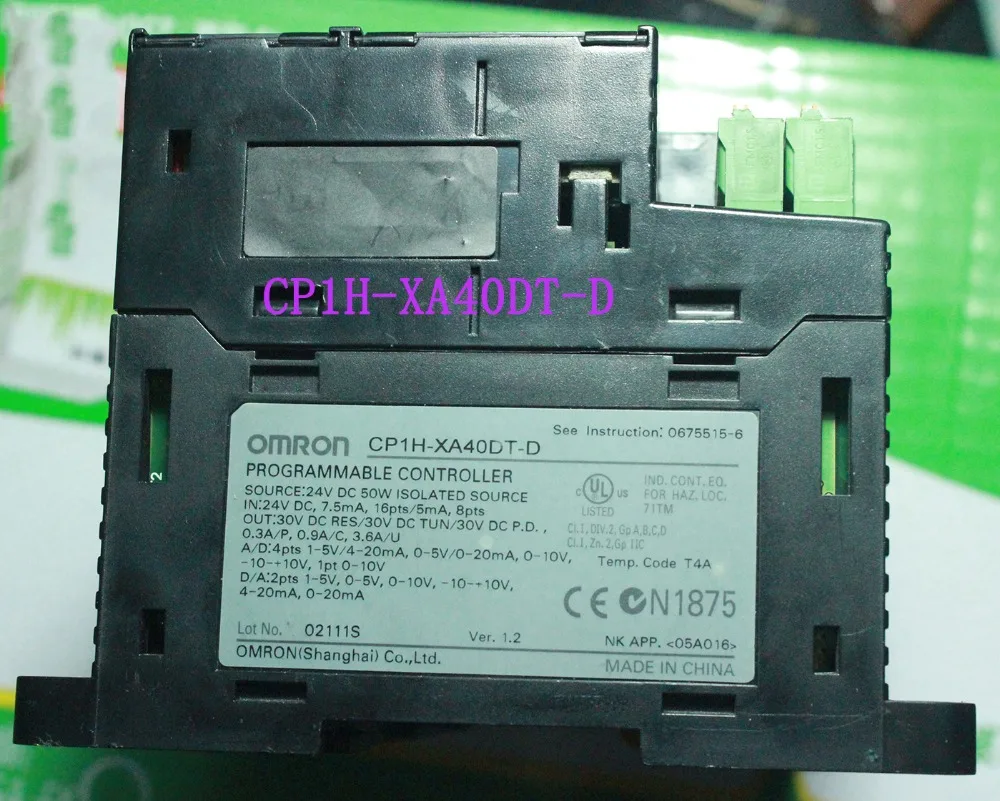 Used Original CP1H-XA40DT-D CP1H PLC Controller CPU for Omron Sysmac 40 I/O Transistor 220V Encoder Pulse Counter Tested XA40DT
Used Original CP1H-XA40DT-D CP1H PLC Controller CPU for Omron Sysmac 40 I/O Transistor 220V Encoder Pulse Counter Tested XA40DT