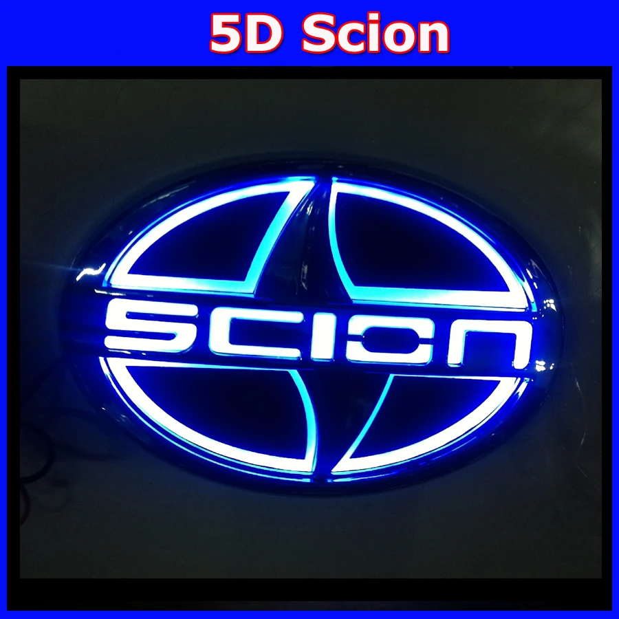 2015 новое прибытие 5D свет значка автомобиля сид эмблема 5d логоса для scion 12.5 см Х 8.5