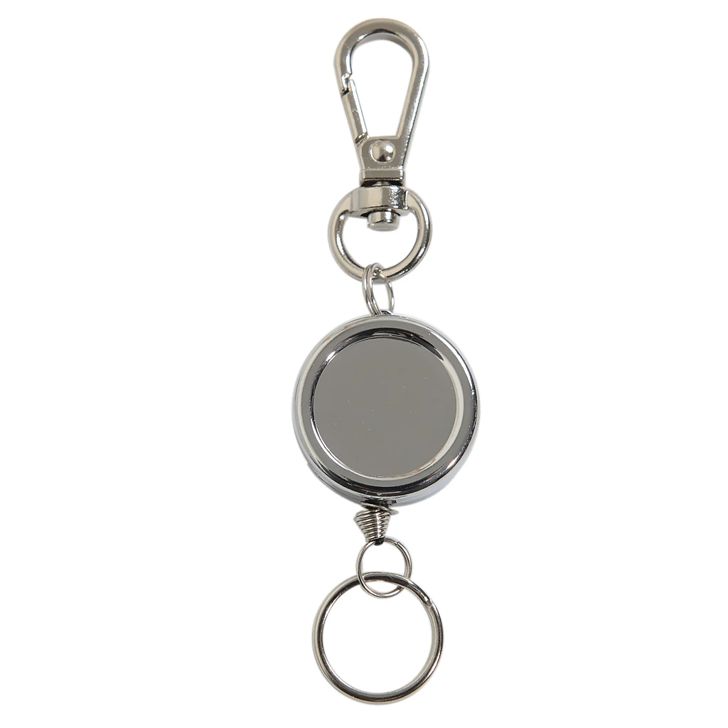 10 Pieces Metal Retractable Pull Chain Key Ring Chain Reel Keychain Keyring Holder Camping Hiking Tool