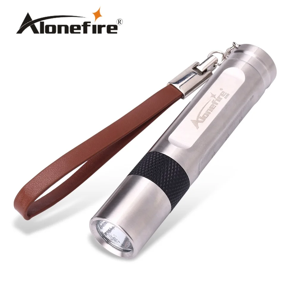 

ALONDFIRE S106 CREE XPE Q5 LED Stainless steel waterproof 3-Mode flashlight light for AA or 14500 Rechargeable battery